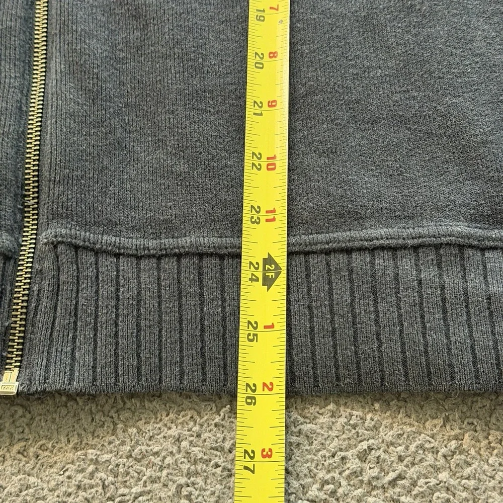 Banana Republic Full Zip Sweater Blue 100% Cotton Knit Mock Neck Cardigan Large
